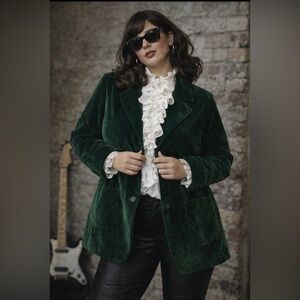 Vintage Lane Bryant - 60’s:70’s Dark Green Velvet Blazer
